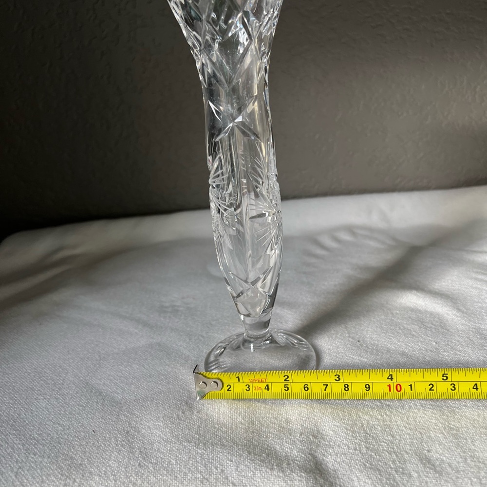 vintage Bohemian cut crystal bud vase. - Picture 3 of 10